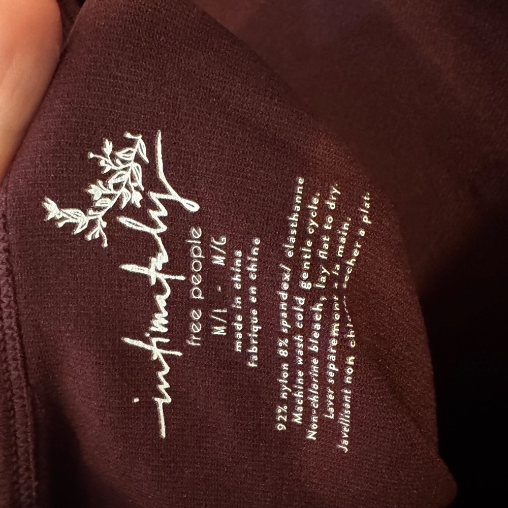 Free People Long Sleeve Turtleneck Top with Open Back - Wine - Picture 3 of 3